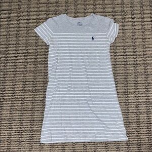 Polo by Ralph Lauren Gray and White Short Sleeve Casual Dress